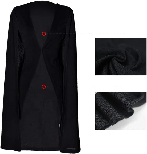 Vista 4 de Blazer Jackets for Women Long Open Slit Sleeve Trench Coat Casual Open Front Cape Cloak Dusters