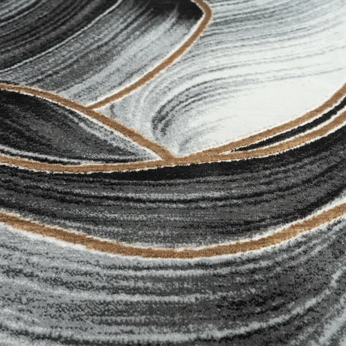 Vista 7 de Abani Luna Collection - Alfombra moderna de mármol amarillo, 4 x 6 pies, para sala de estar, dormitorio y oficina Negro