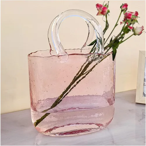 Vista 8 de Florero de cristal para flores, florero único, florero de cristal para flores, decoración moderna de granja, estilo 1, gris