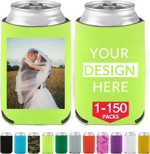 Vista 8 de Enfriadores de cerveza personalizados personalizados con foto imagen logotipo texto personalizado 1-150pcs soporte de latas a granel manga aislante