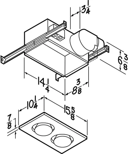 Vista 3 de Broan Ventilation ventilador de baño con luz, Blanco, 164