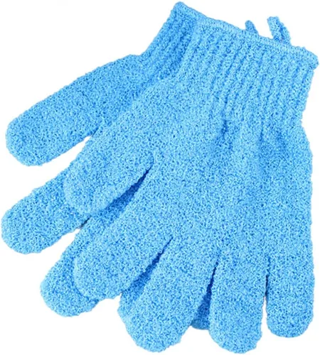 Vista 8 de FRCOLOR 1 par de guantes exfoliantes para el cuerpo, guantes de baño, guantes de baño, guantes de ducha, guantes de spa, toalla blanca exfoliante
