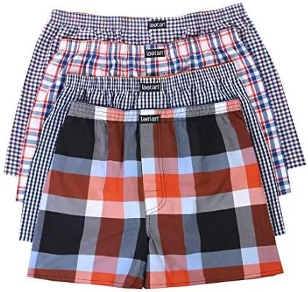 Vista 5 de LAETAN Mens Boxer Shorts, Mens Underwear Cotton Woven Boxer Short