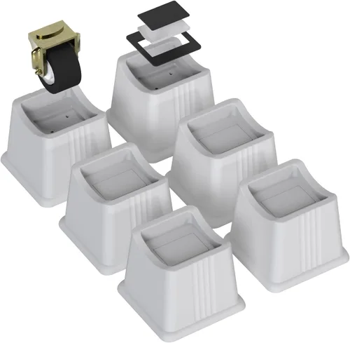 Vista 13 de ZTON Elevadores para muebles de cama, elevadores de 3 pulgadas de altura, resistentes tanto para postes como ruedas de muebles, sofá, cama, silla