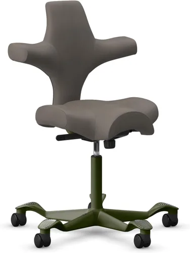 Vista 35 de HAG Capisco Silla de escritorio estándar ajustable, marco negro, asiento negro de vinilo ónix