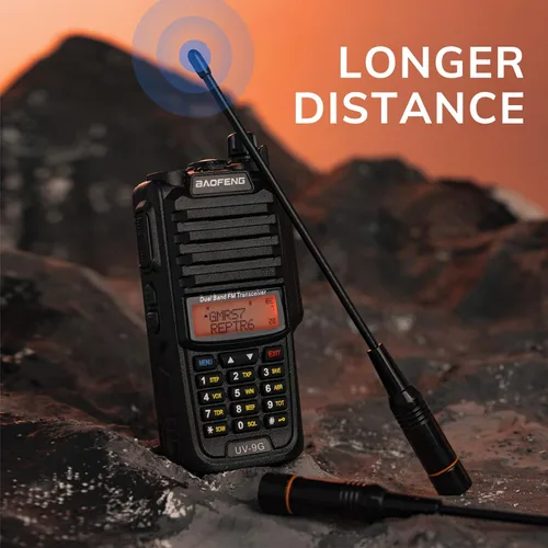 Vista 2 de BAOFENG UV-9G GMRS Radio, Radio bidireccional impermeable IP67 para adultos, Escáner y receptor NOAA de largo alcance, Radio recargable portátil