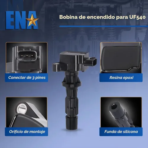 Vista 2 de ENA Juego de 4 bobinas de encendido 2.0L 2.3L L4 compatibles con Mazda 3 6 CX-7 MX-5 CX7 MX5 2006 2007 2008 2009 2010 2011 2012 2013 2014 2015