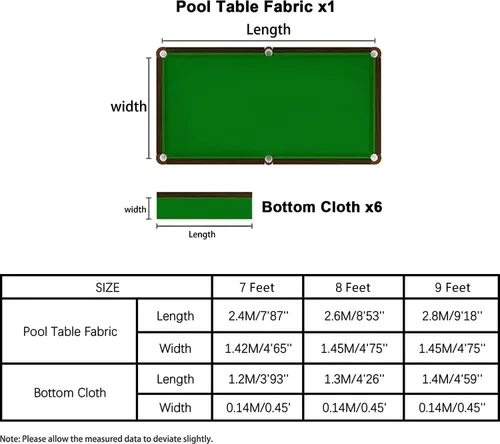 Vista 3 de Scott Edward Fieltro profesional para mesa de billar que se adapta a mesa estándar de 7/8/9 pies, paño de mesa de billar snooker para interiores