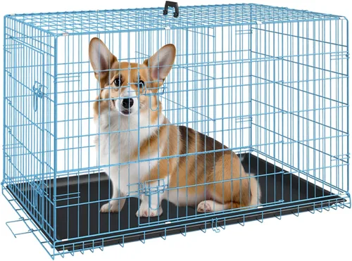 Vista 36 de [Usado] FDW Jaula para perros pequeños de 24 pulgadas plegable de metal con alambre para mascotas, doble puerta con panel divisor para interiores