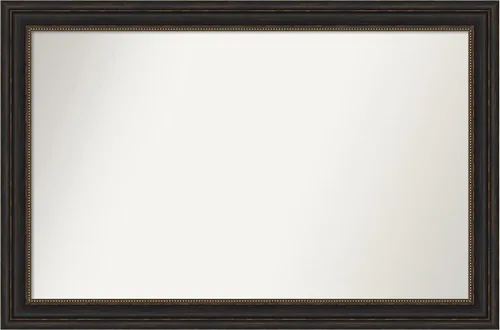 Vista 231 de Amanti Art Espejo de pared personalizado no biselado (25 x 25 pulgadas), marco de bronce acentuado, varios tamaños personalizados, espejo de baño