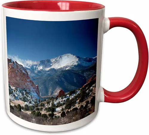 Vista 8 de 3dRose mug_38673_4 "Colorado Mountains Pikes Peak" - Taza negra de dos tonos, 11 onzas, multicolor Blanco
