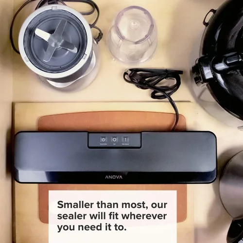 Vista 7 de Anova Culinary ANVS01-US00, sellador al vacío de precisión Anova , incluye 10 bolsas precortadas, para cocina al vacío y almacenamiento de alimentos.