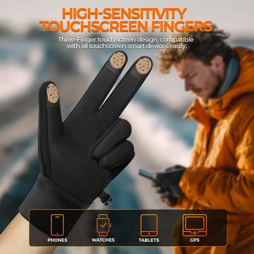 Vista 2 de rivmount Guantes de invierno para mujeres y hombres para clima frío, correr, conducir, ciclismo, resistente al agua y pantalla táctil, guantes