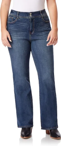 Vista 4 de Women's Curvy Bootcut Mid-Rise Jeans (Standard and Plus)