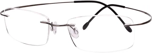 Vista 11 de Agstum Titanium Rimless Flexible Frame Hingeless Optical Eyeglasses Negro