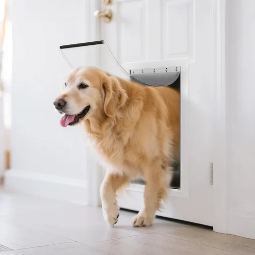 Vista 5 de Solapas grandes de repuesto para puerta con soporte de metal, tornillos y arandelas de acero inoxidable 304, compatibles con PetSafe Freedom