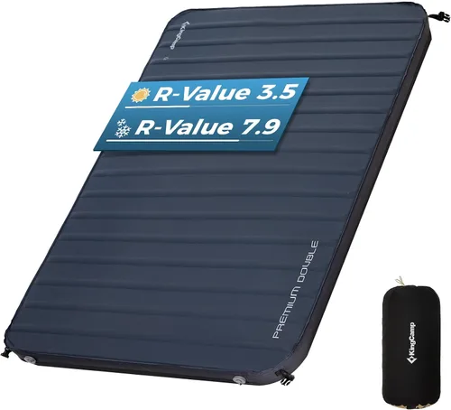 Vista 18 de KingCamp PREMIUM SINGLE - Colchoneta de dormir autoinflable, colchón de aire y espuma de valor R 7.5, almohadilla de dormir aislada de 3 pulgadas