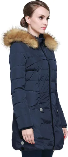 Vista 4 de Orolay - Chaqueta de plumón para mujer con capucha de piel sintética