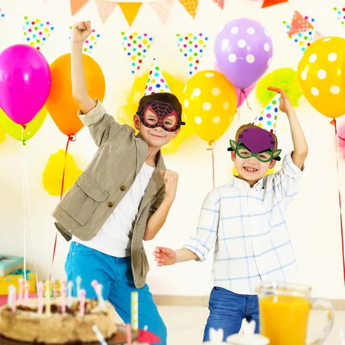 Vista 7 de Máscaras de fiesta para niños, 16 paquetes de suministros para niños, regalo de cumpleaños, Halloween, cosplay, fiesta, suministros de máscaras