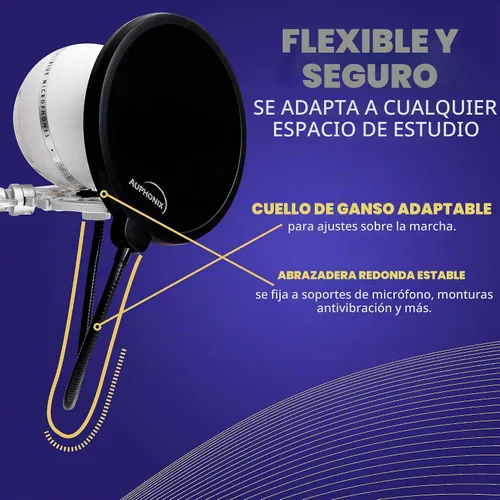 Vista 3 de filtro Pop para micrófono, 6 pulgadas pantalla con doble malla eBook con consejos para grabación (idioma español no garantizado)