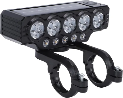 Vista 3 de SUNGOOYUE Multifunctional Rechargeable USB Solar Bike Light with Horn, Safe Companion When Cycling, Two Charging Options