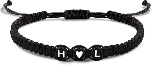 Vista 90 de Pulseras con iniciales para mujeres y hombres, regalos para novia, novio, pulseras de letras "I Love You", regalos para ella, él, mejor amigo