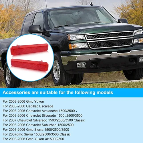 Vista 5 de Reflector de panel de puerta interior 15183155 15183156 apto para Cadillac Escalade Avalanche Silverado Suburban GMC Sierra Yukon 2003-2007, panel