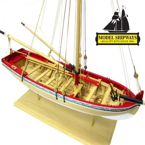Vista 2 de MS1457CBT MODELO SHIPWAYS 18TH SIGLO LONGBOAT STARTER KIT CON HERRAMIENTAS - Escala 1:48 Tablón de madera sobre marco