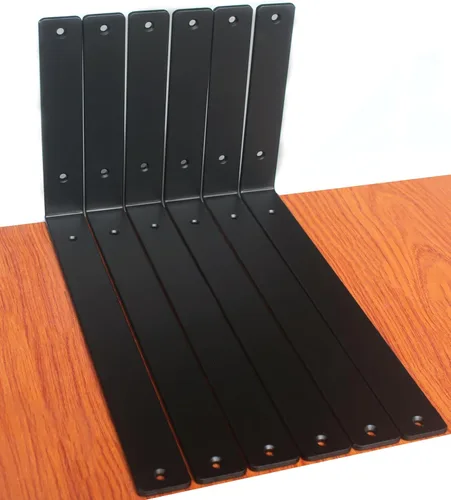 Vista 80 de Paquete de 2 soportes de estante en L de 6 pulgadas de largo x 4 pulgadas de alto x 1.5 pulgadas de ancho, 5 mm de grosor, soportes de estante