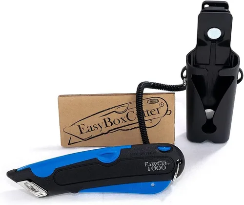 Vista 2 de EasyCut 1000 Cuchillo utilitario retráctil seguro para cortar cajas, azul, 09780