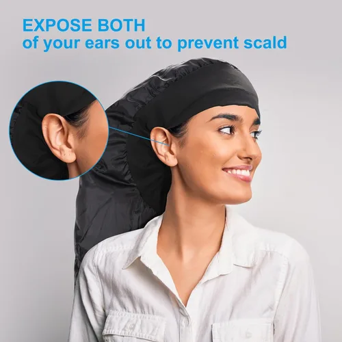 Vista 7 de Gorro de secador de pelo grande con capucha mejorada con tubo largo para un secado rápido, se adapta a todos los tamaños de cabeza y peinado