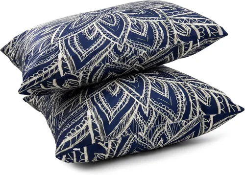 Vista 6 de Skully Fancy - Funda de cojín cuadrada moderna azul marino abstracta con cremallera oculta para sofá decorativo para el hogar, funda de cojín de 16