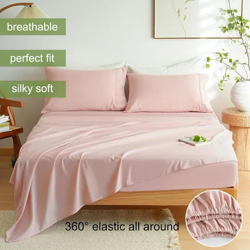 Vista 5 de Mohap - Juego de sábanas de microfibra cepillada, ropa de cama suave de lujo, resistente a la decoloración