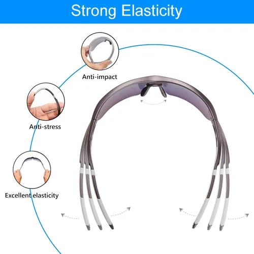 Vista 3 de POLARS DESIGN Deportes al aire libre Polarizado envoltura alrededor de Ciclismo Gafas de sol para hombres y mujeres TR90 Marco UV Protección