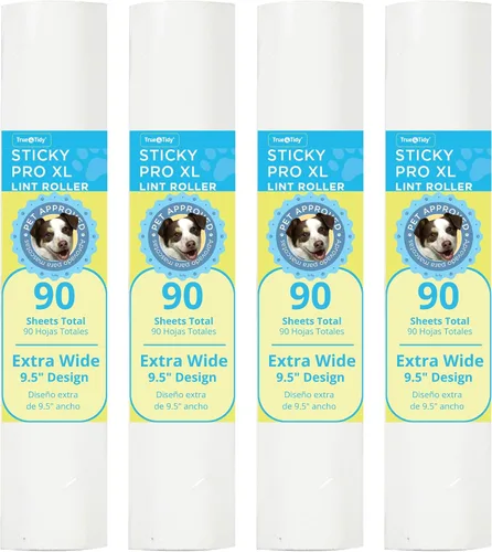 Vista 10 de True & Tidy Juego de 2 rodillos de pelusa para rodillo de pelusa StickyPro XL, 90 piezas por hoja, total de 180 hojas, elimina eficazmente el pelo