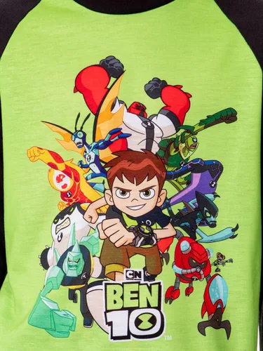 Vista 3 de INTIMO Ben 10 - Conjunto de pijama de dibujos animados para niños con personajes Omnitrix, Multi colorido