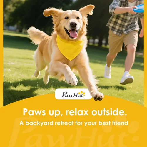 Vista 9 de PawHut Perrera para perros al aire libre de 10' x 10' x 6' con cuencos giratorios de 360°, plateado