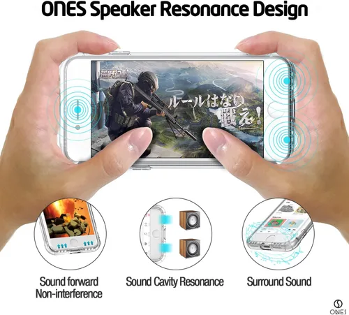 Vista 3 de ONES Funda transparente para iPhone 8 Plus/7 Plus, funda delgada de silicona TPU suave, funda protectora militar contra caídas para teléfono