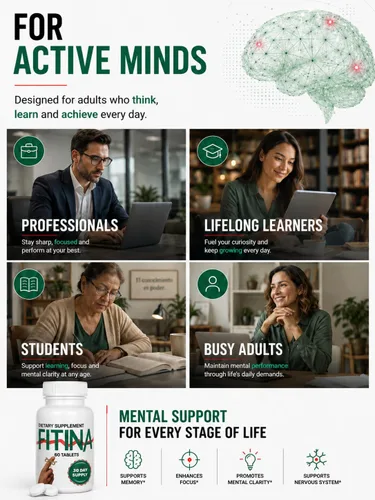 Vista 4 de Aumento de la memoria, ayuda cognitiva, salud cerebral (60 pestañas/paquete de 1)