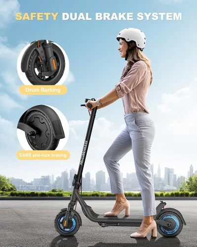 Vista 5 de Patinete eléctrico para adultos, motor de 300W hasta 15.5 MPH, neumáticos sólidos de 8.5", pantalla LED y control por APP, patinete eléctrico