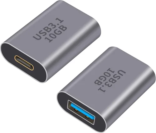 Vista 12 de Poyiccot Adaptador USB C a USB de 10 Gbps 3.1 Gen 2, (paquete de 1) USB C hembra a USB macho Adaptador de doble cara SuperSpeed Data Sync &