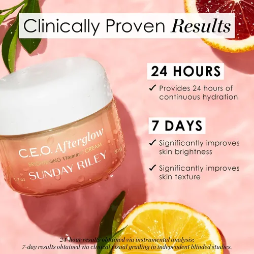 Vista 3 de Sunday Riley C.E.O. Afterglow - Crema hidratante facial con vitamina C, 1.7 onzas