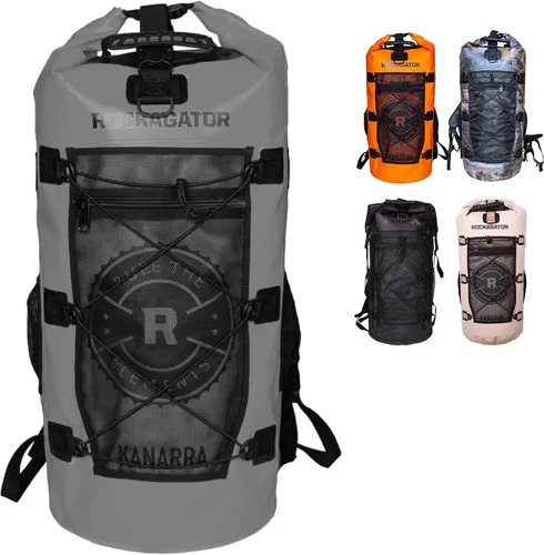 Vista 10 de Mochila impermeable Kanarra de 90L de Rockagator para acampada, senderismo, caza - Gran capacidad, cierre enrollable