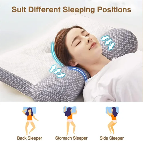 Vista 8 de Almohadas súper ergonómicas – Almohada viscoelástica para el cuello para dormir, soporte ajustable para el cuello y los hombros, almohada adecuada