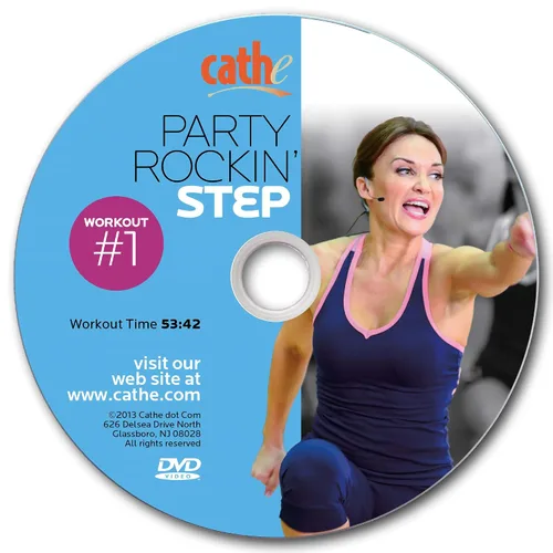 Vista 3 de Cathe Friedrich Party Rockin Step Workout #1 Step Aerobics Workout DVD For Women - Use For Cardio Step Aerobic Conditioning