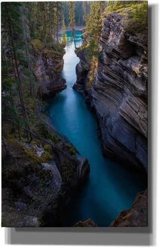 Vista 9 de Epic Graffiti Arte de pared en lienzo con diseño de 'Athabasca River 1' de Joe Reimer, 12 x 18 pulgadas