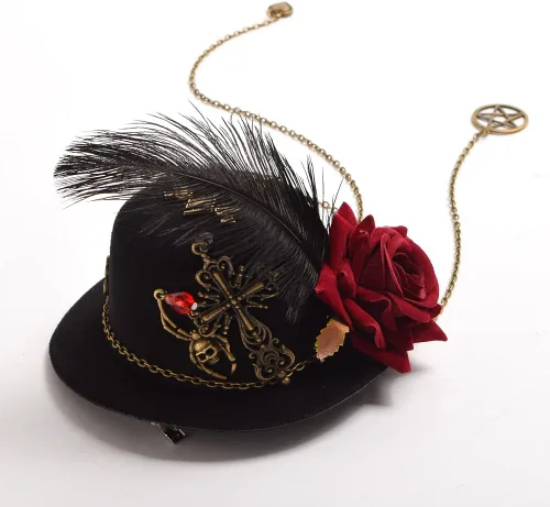 Vista 6 de GRACEART Steampunk Mini Top Hat for Women Headwear Costume Accessories