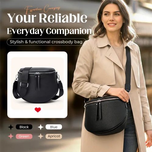 Vista 3 de Large Fanny Pack Crossbody Sling Bags,Crossbody Bags for Women Large Vegan Leather Bum Bag with Coin Purse (Black)