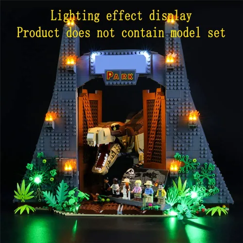 Vista 4 de GEAMENT Kit de luces LED compatible con Lego Jurassic Park: T.rex Rampage - Juego de iluminación para modelo de construcción Jurassic World 75936