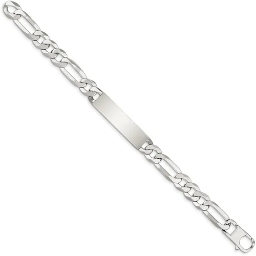 Vista 2 de Pulsera de identificación de plata de ley 925 sólida con cierre seguro de langosta 0394in Plata de ley